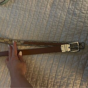 Michael Kors Brown and Beige Belt